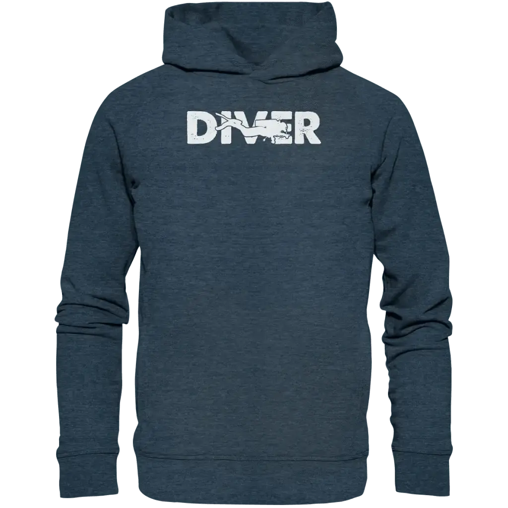 Diver - Taucher - Organic Fashion Hoodie - Dark Heather