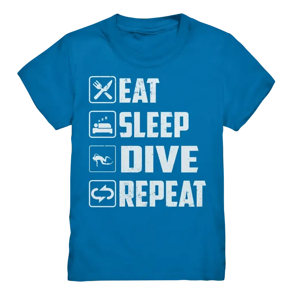 Eat Sleep Dive Repeat - Kids Premium Shirt - Royal Blue