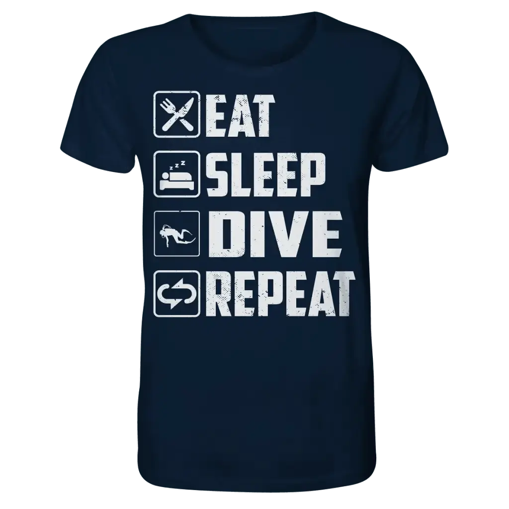 Eat Sleep Dive Repeat - Organic Shirt - French Navy / XS