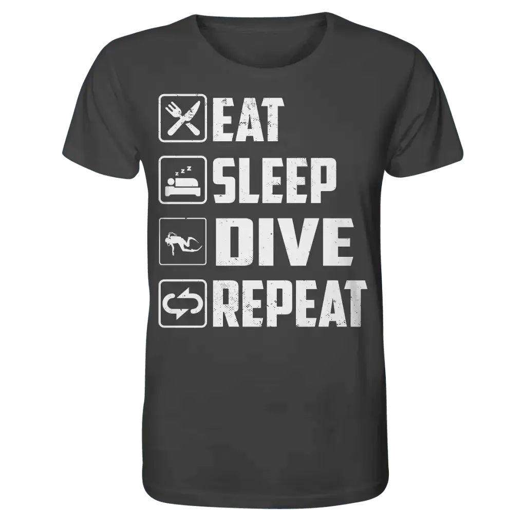 Eat Sleep Dive Repeat - Organic Shirt - Anthracite / XS
