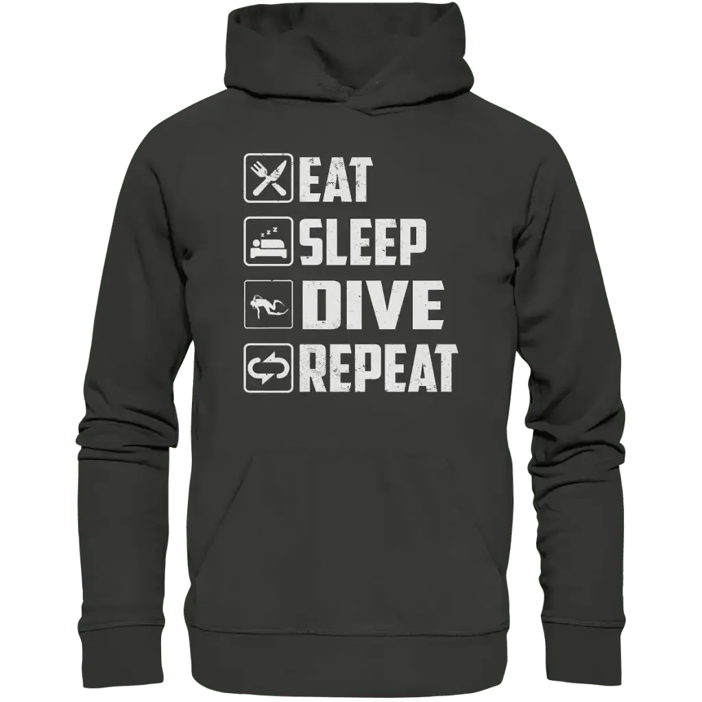 Eat Sleep Dive Repeat - Premium Unisex Hoodie - Charcoal