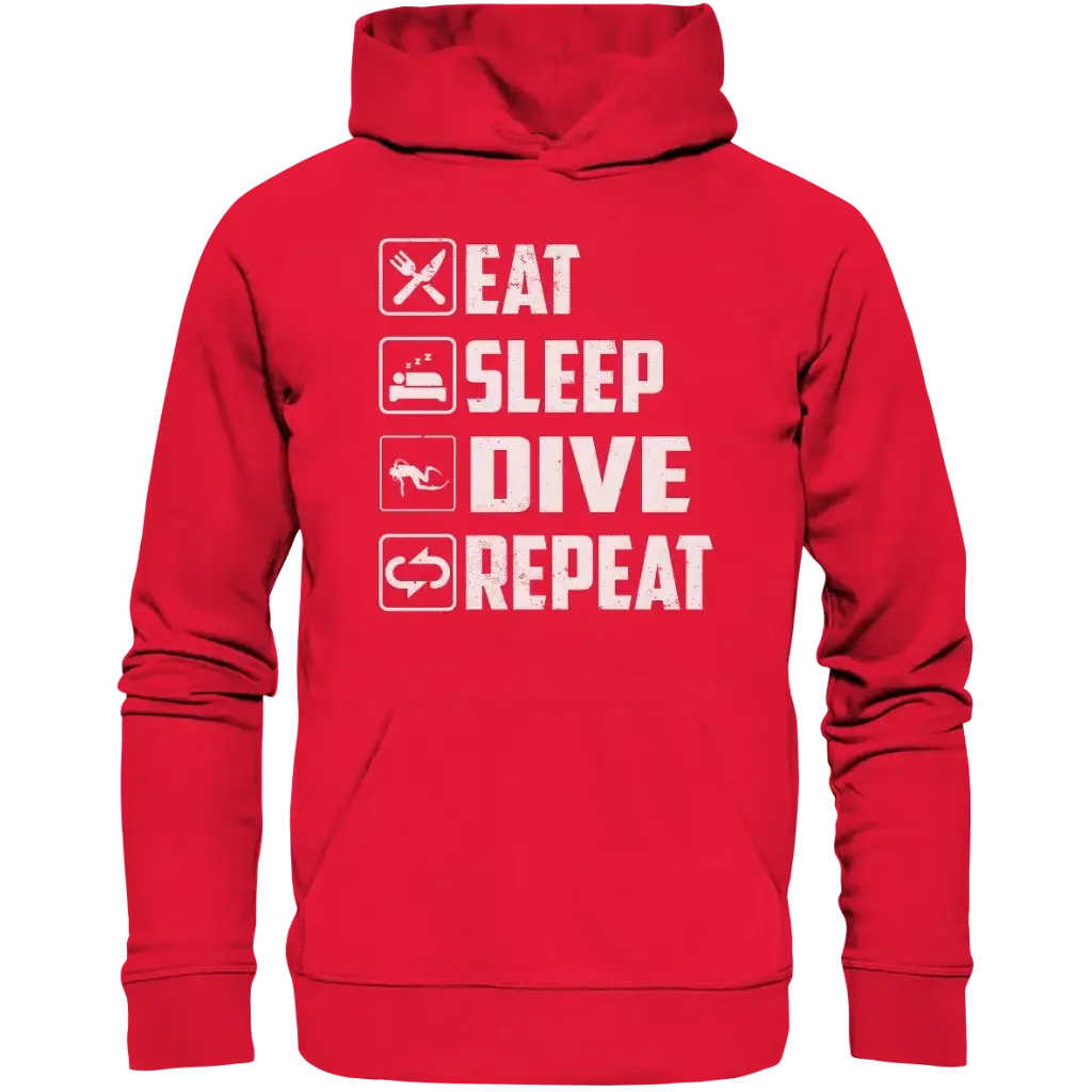Eat Sleep Dive Repeat - Premium Unisex Hoodie - Rot / S