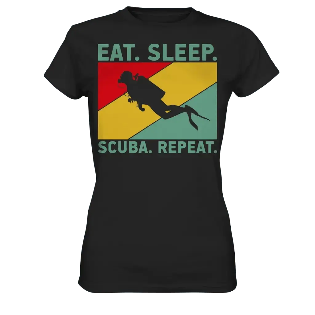 Eat Sleep Scuba Repeat - Ladies Premium Shirt - Black / XS