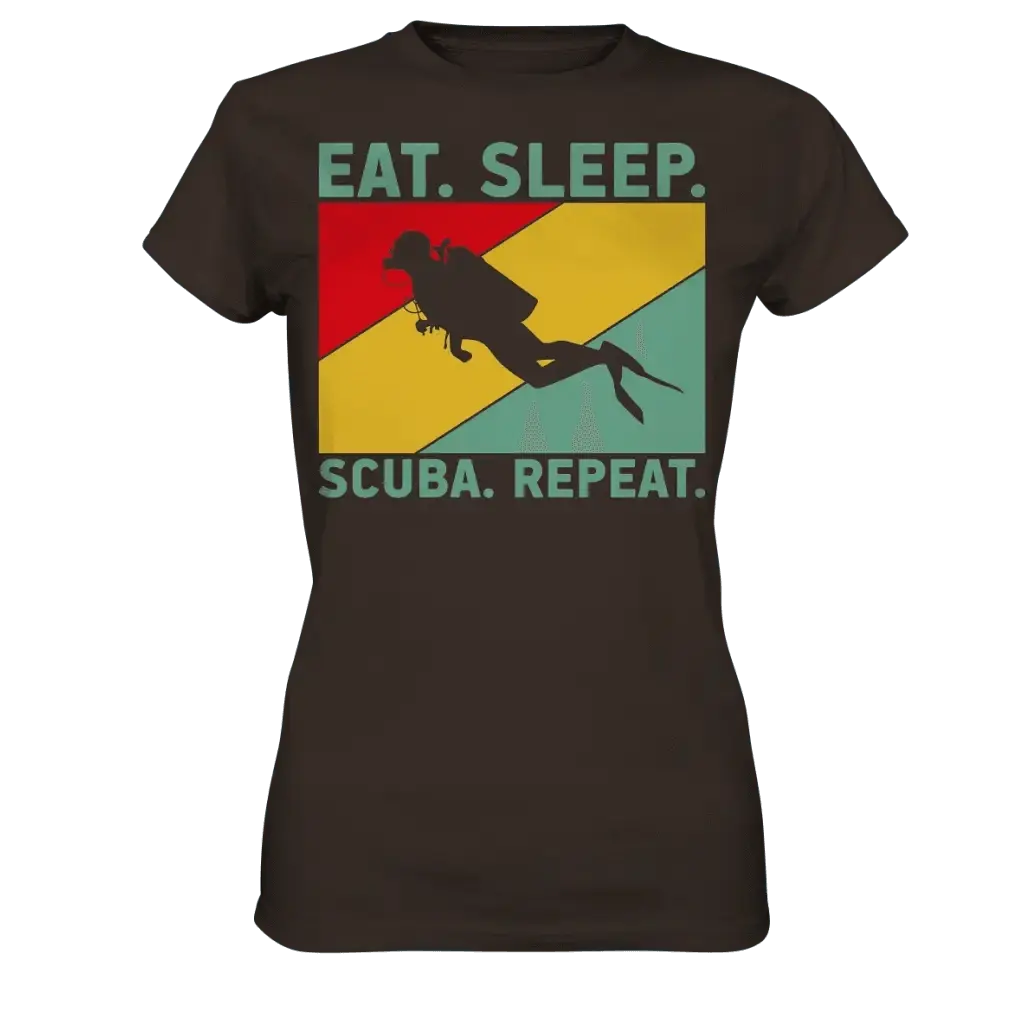Eat Sleep Scuba Repeat - Ladies Premium Shirt - Brown / XS