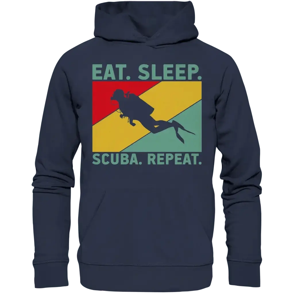 Eat Sleep Scuba Repeat - Premium Unisex Hoodie - Deep Navy
