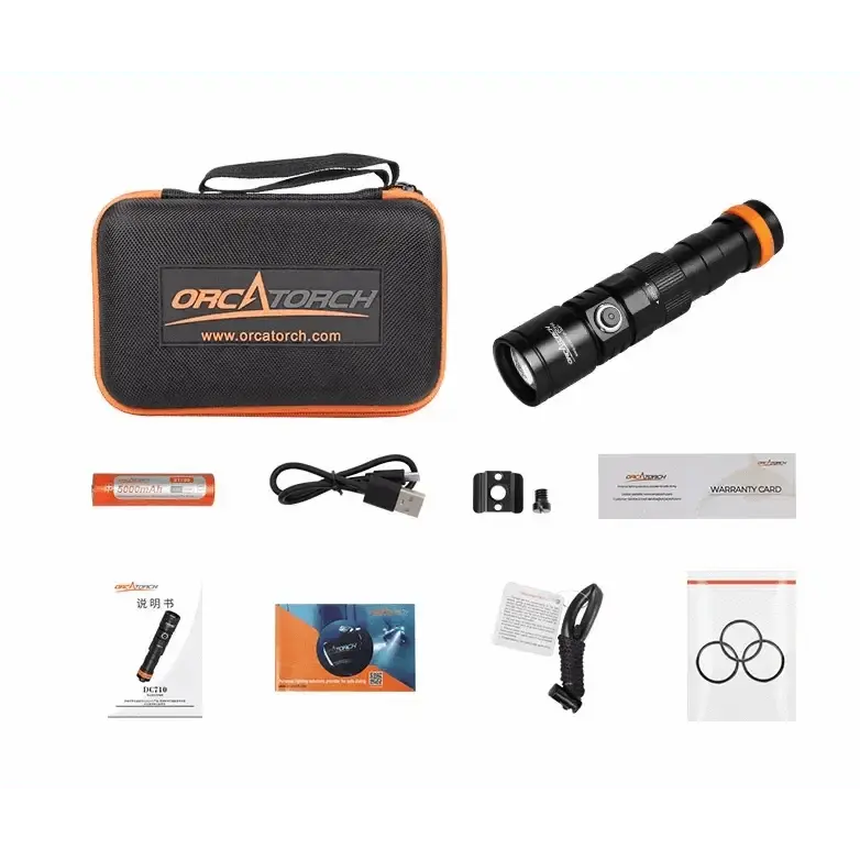OrcaTorch - DC710 Tauchlampe Set mit USB-C-Direktladung 2