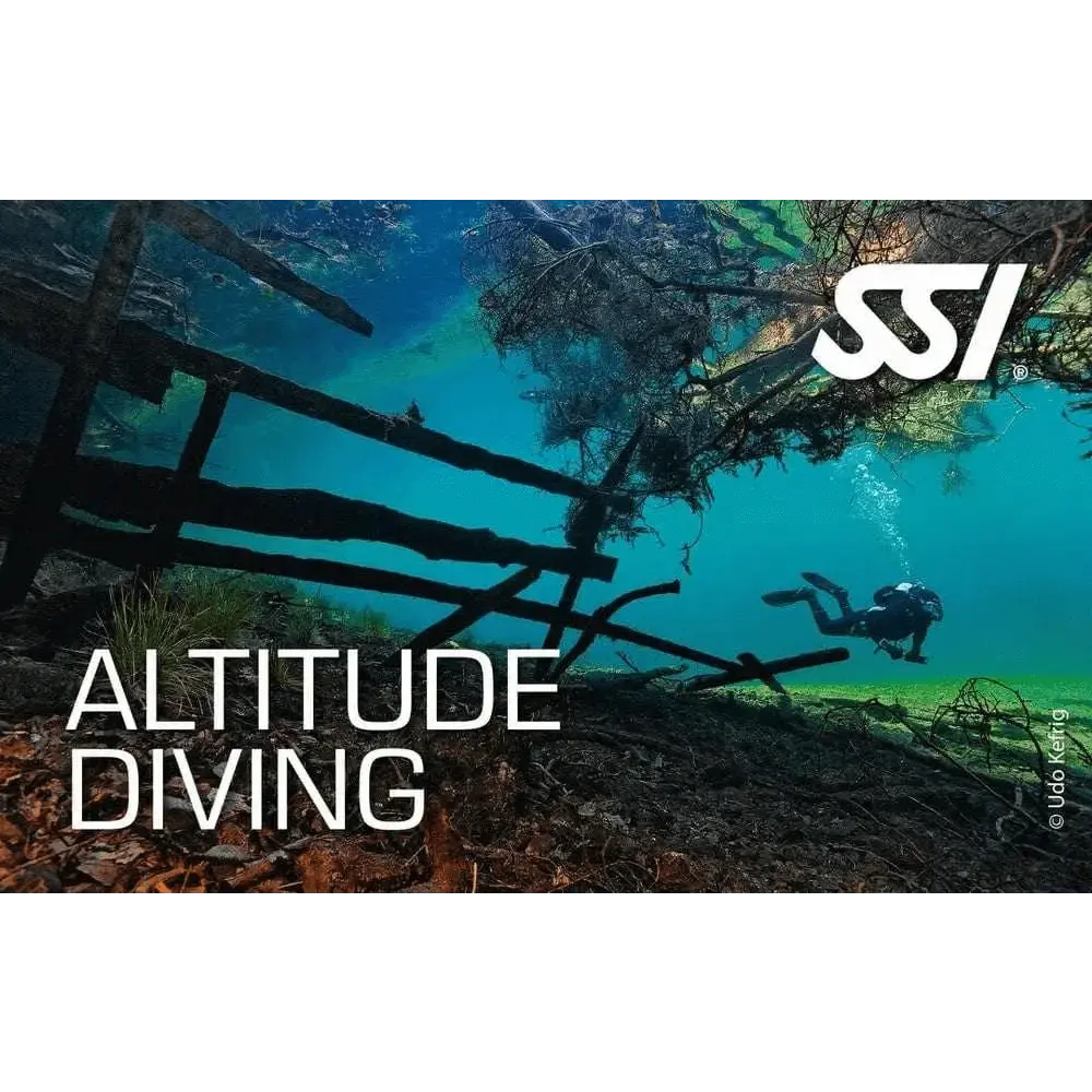 SSI High Altitude diving course, diver exploring underwater environment.