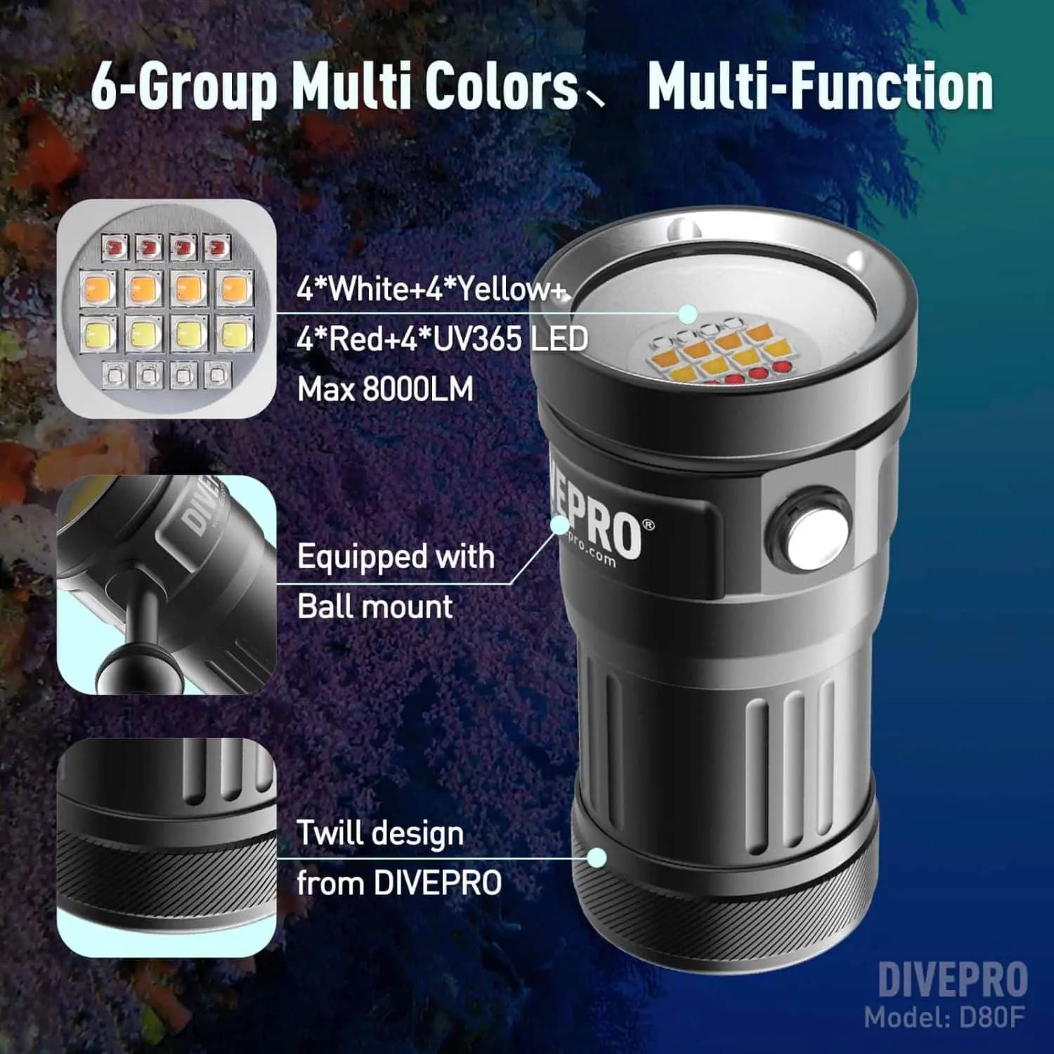 Videoleuchte DIVEPRO D80F Divepro