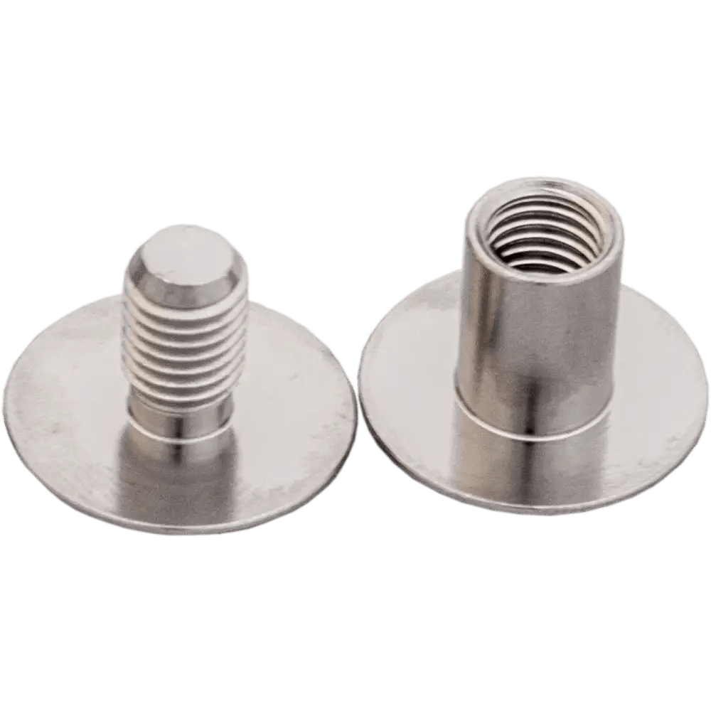 Book Screw Set round chrome