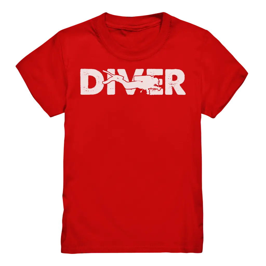 Diver - Taucher - Kids Premium Shirt - Red / 98/104 (3-4)