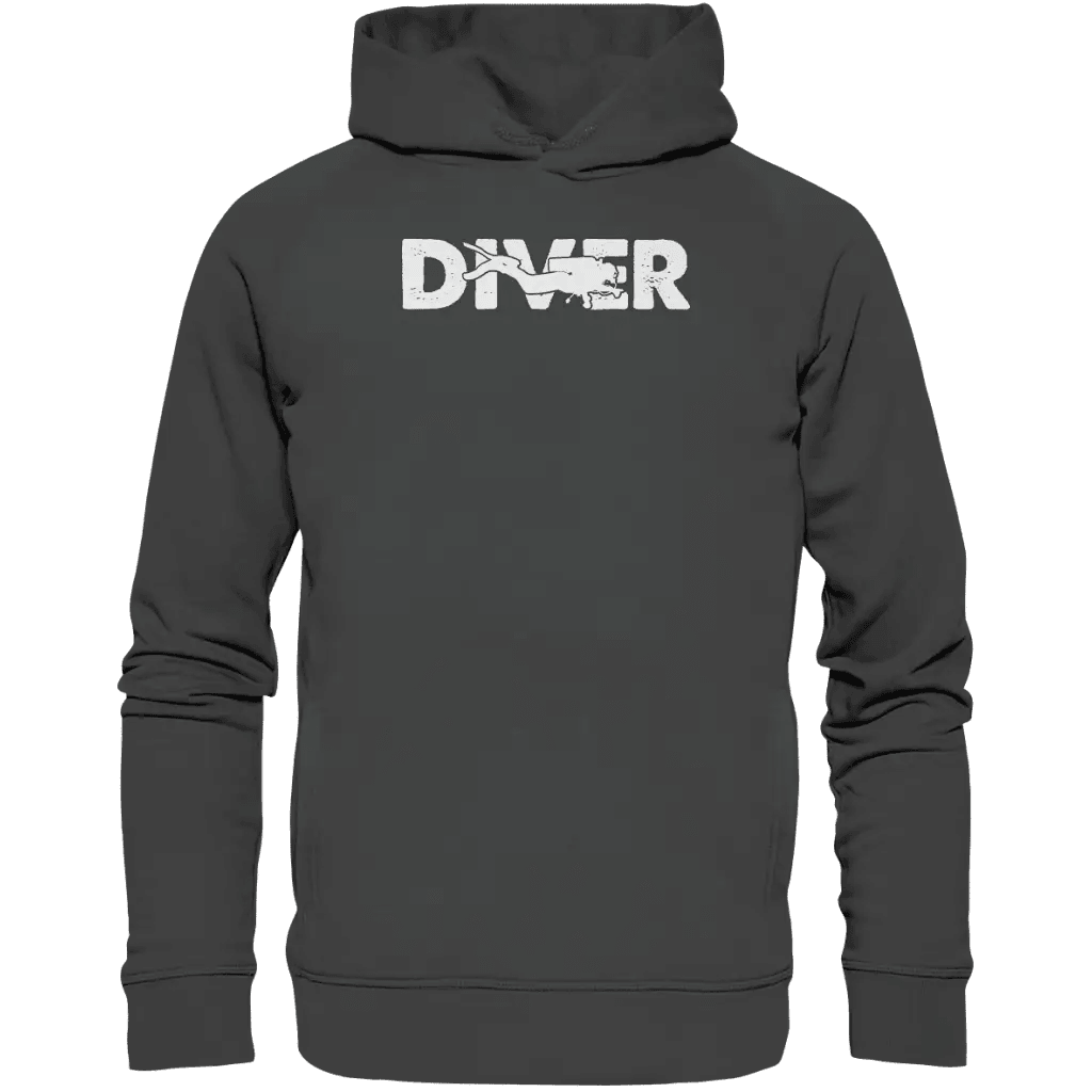 Diver - Taucher - Organic Fashion Hoodie - Anthracite / XS