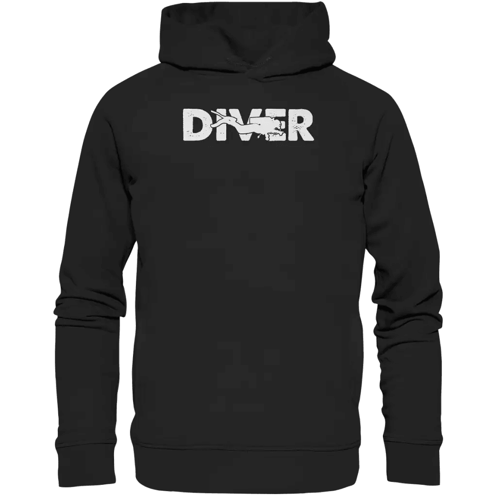 Diver - Taucher - Organic Fashion Hoodie - Black / XS
