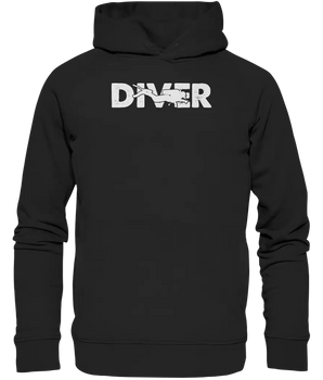 Diver - Taucher - Organic Fashion Hoodie - Black / XS
