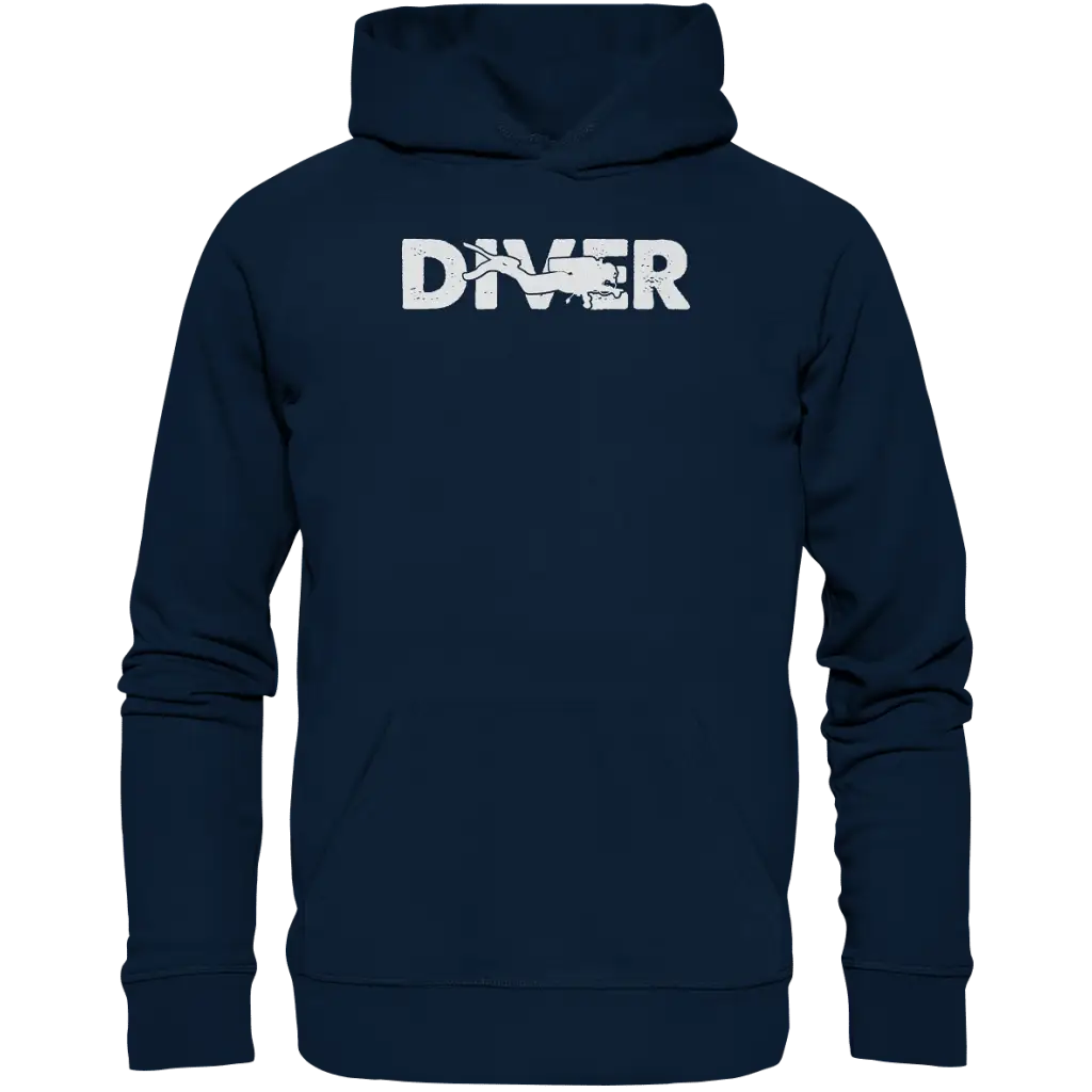 Diver - Taucher - Organic Hoodie - French Navy / XS