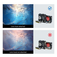 Divevolk 67 mm Gegenlichtblende montiert