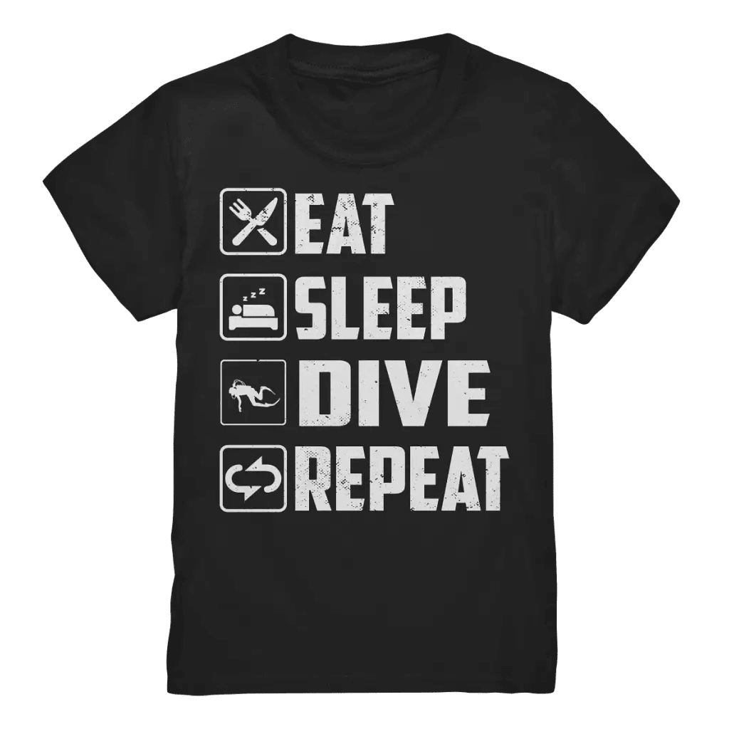 Eat Sleep Dive Repeat - Kids Premium Shirt - Black / 98/104