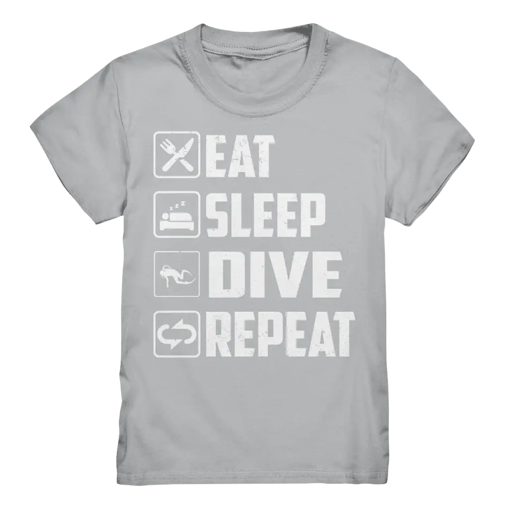 Eat Sleep Dive Repeat - Kids Premium Shirt - Pacific Grey /