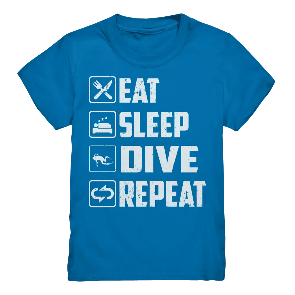 Eat Sleep Dive Repeat - Kids Premium Shirt - Royal Blue /