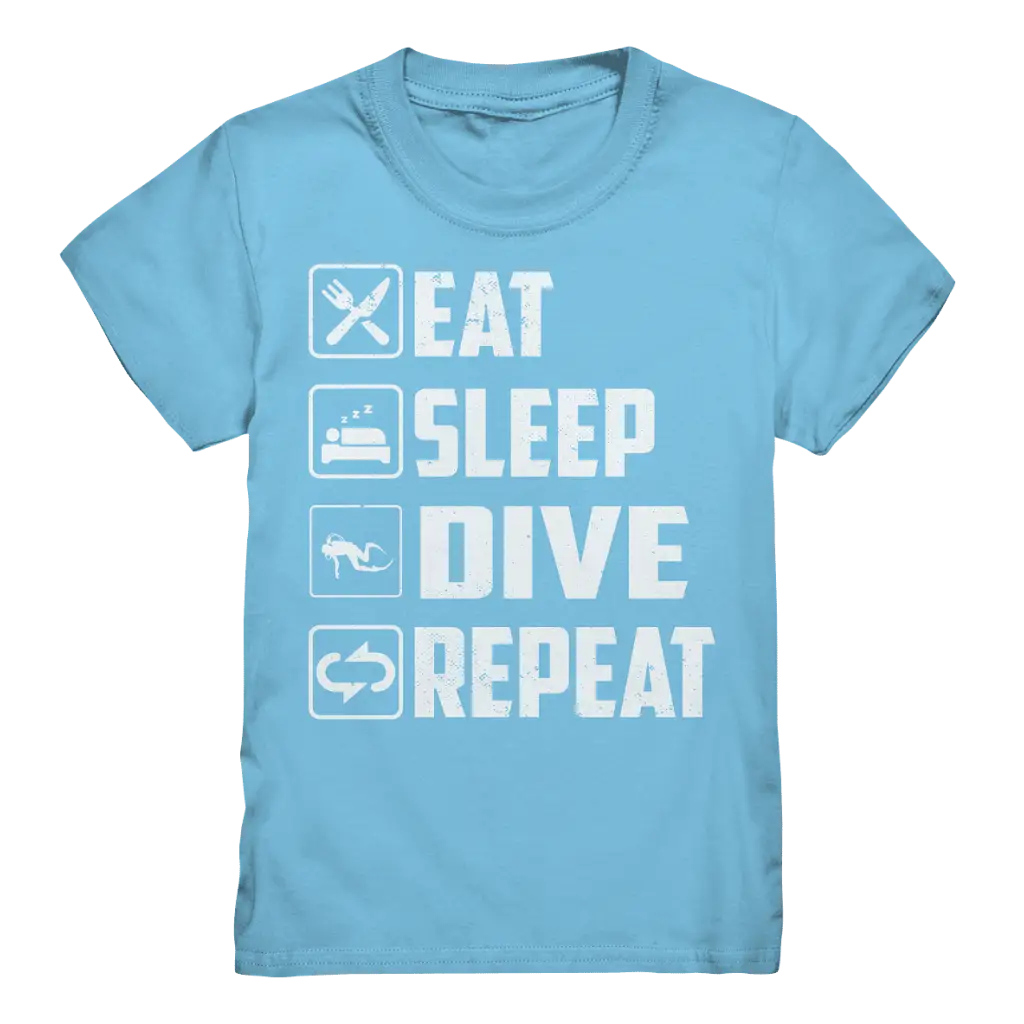 Eat Sleep Dive Repeat - Kids Premium Shirt - Sky Blue /