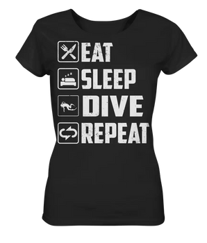 Eat Sleep Dive Repeat - Ladies Organic Shirt - Black / XS