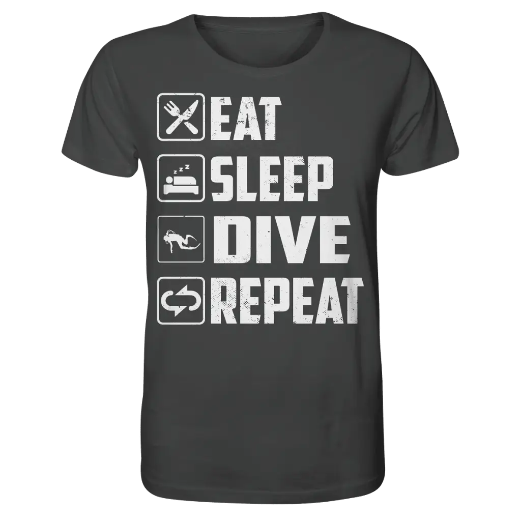 Eat Sleep Dive Repeat - Organic Shirt - Anthracite / XS