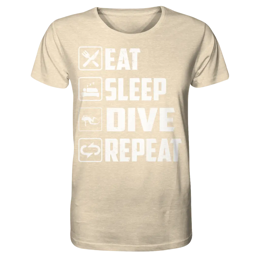 Eat Sleep Dive Repeat - Organic Shirt - Natural Raw / XS