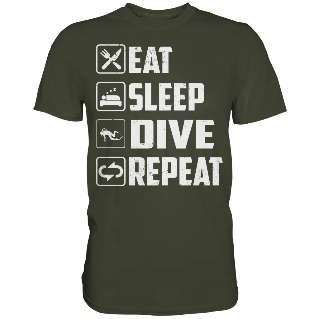Eat Sleep Dive Repeat - Premium Shirt - Urban Khaki / S