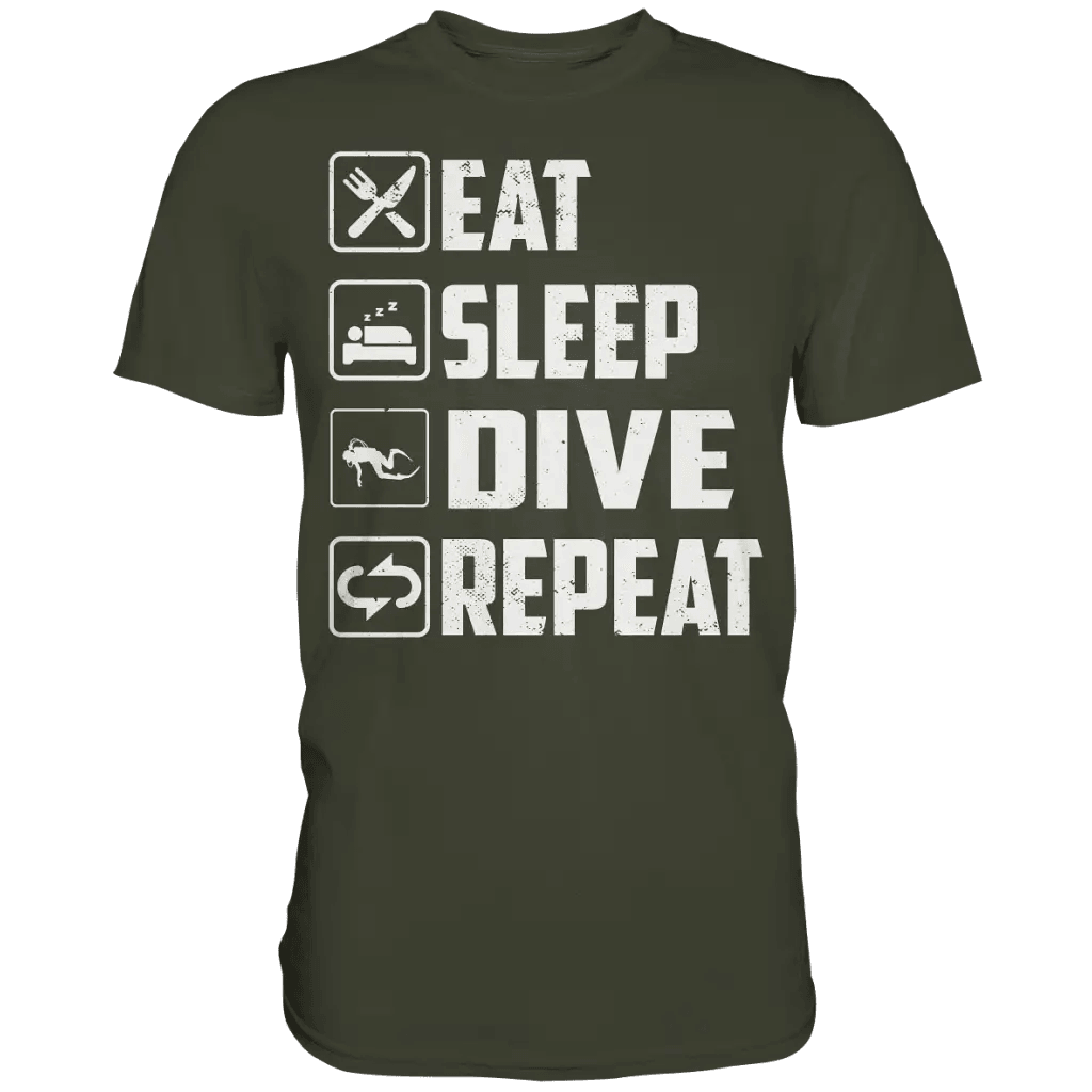 Eat Sleep Dive Repeat - Premium Shirt - Urban Khaki / S