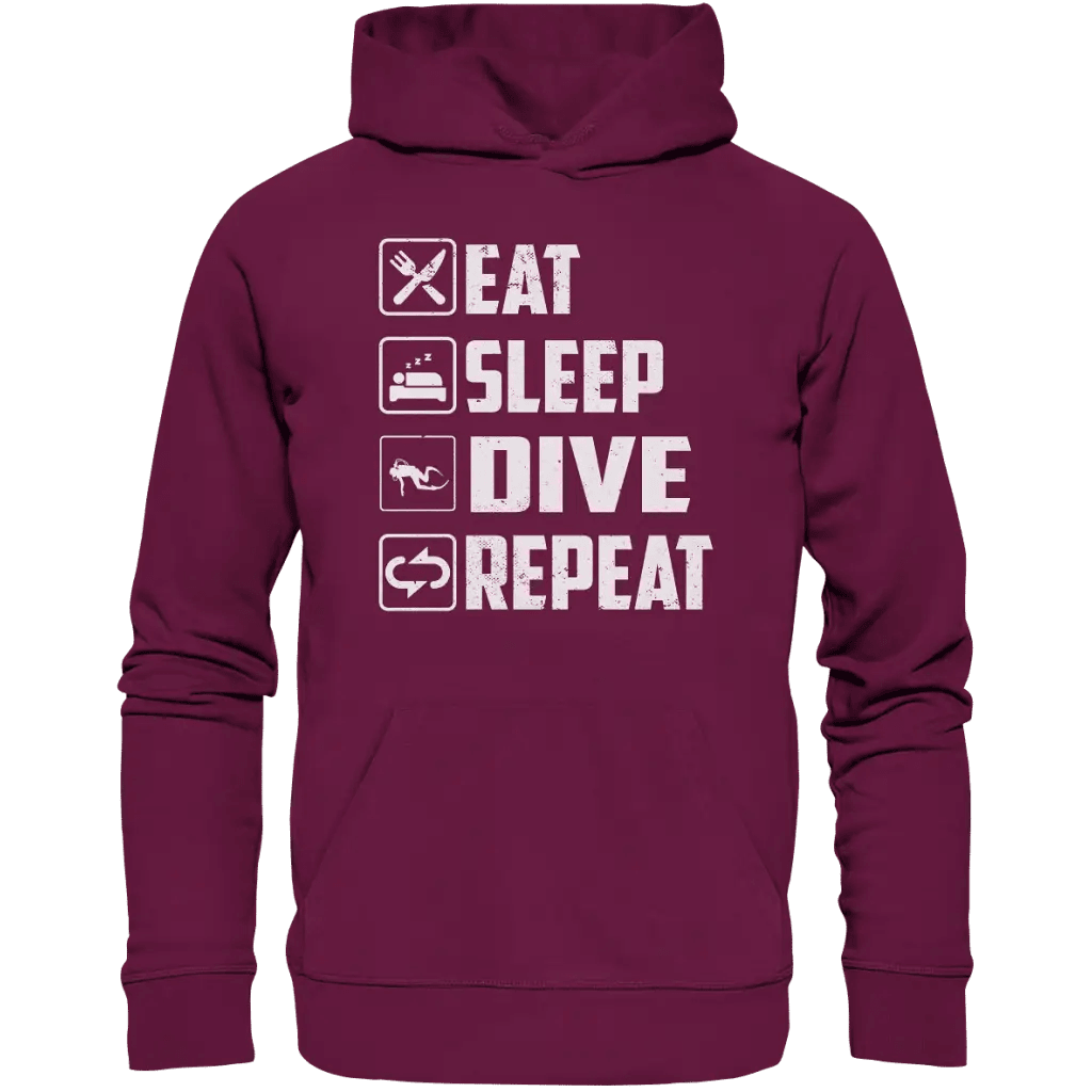 Eat Sleep Dive Repeat - Premium Unisex Hoodie - Burgund / S