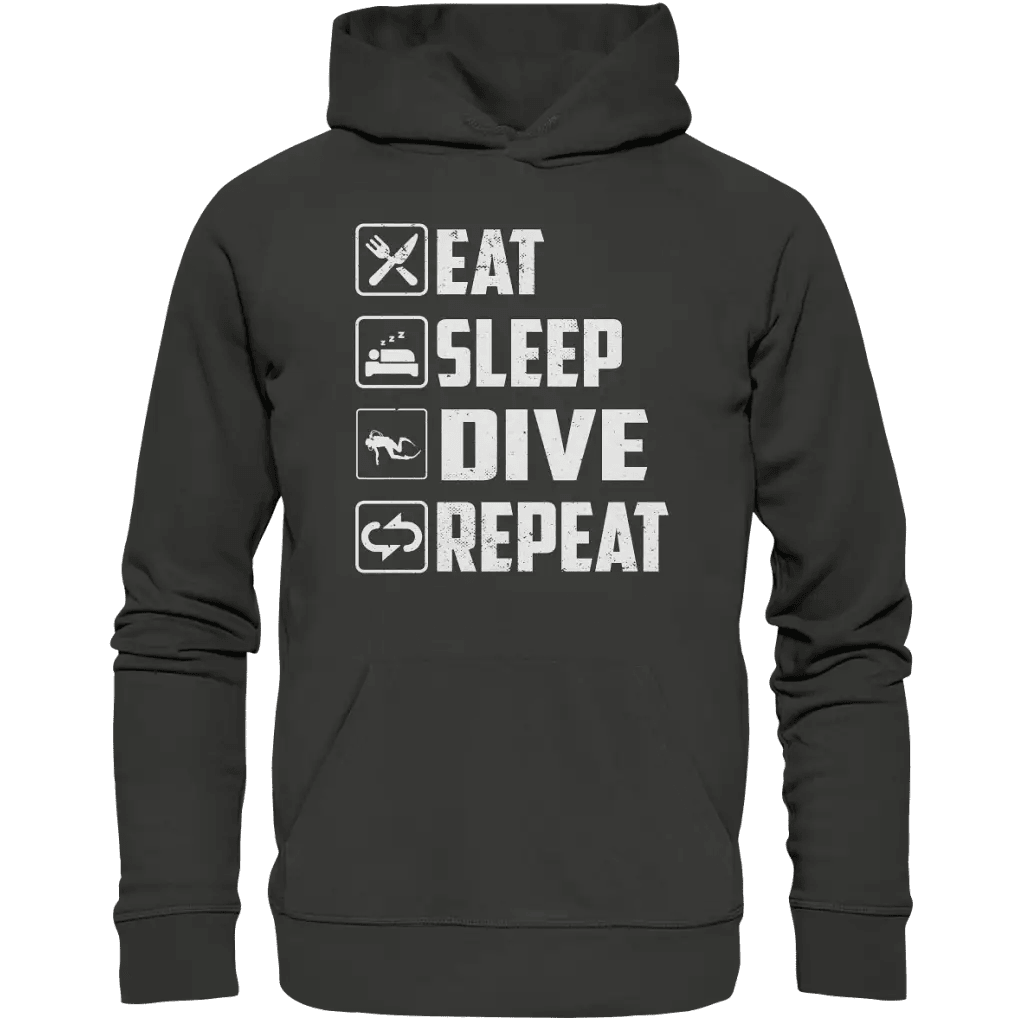 Eat Sleep Dive Repeat - Premium Unisex Hoodie - Charcoal / S