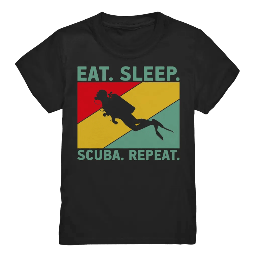 Eat Sleep Scuba Repeat - Kids Premium Shirt - Black / 98/104