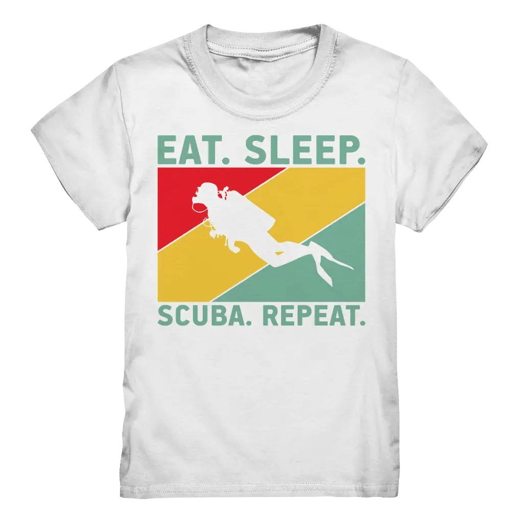 Eat Sleep Scuba Repeat - Kids Premium Shirt - White / 98/104