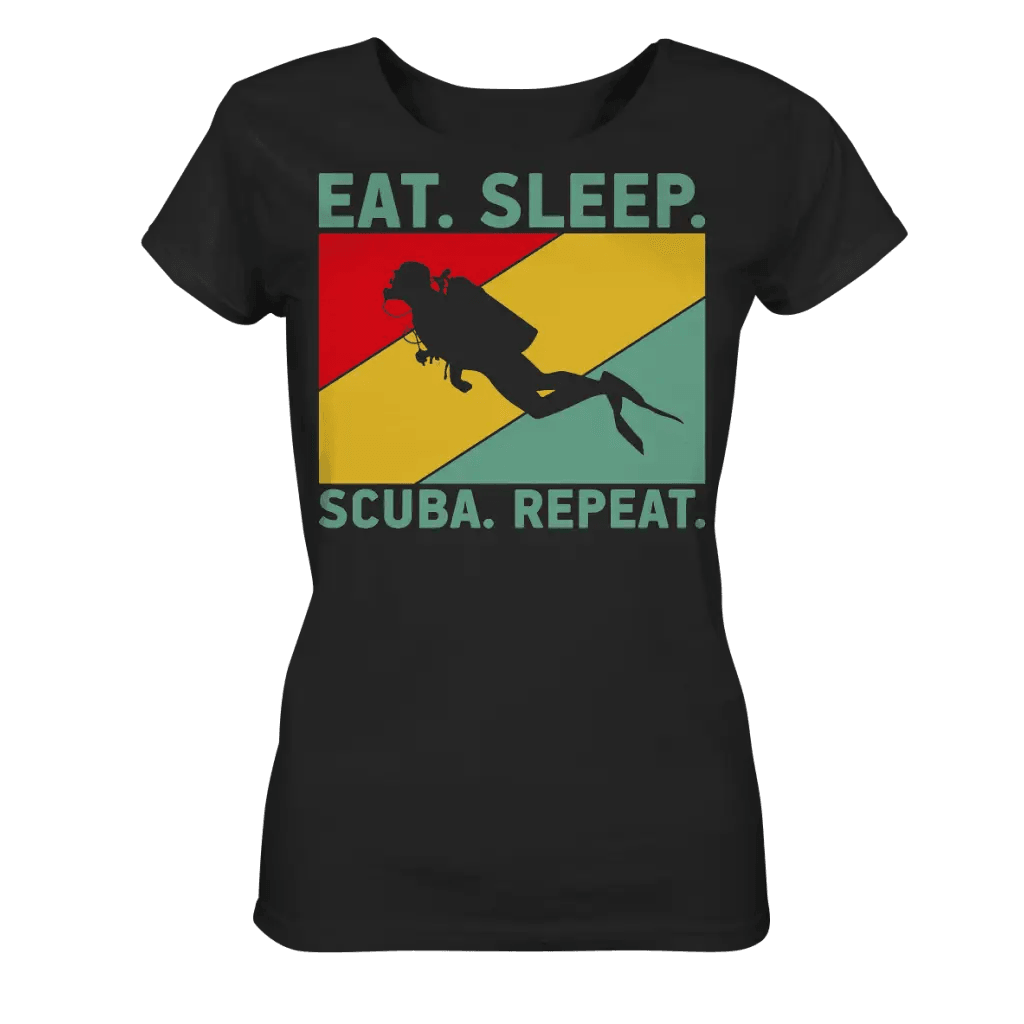 Eat Sleep Scuba Repeat - Ladies Organic Shirt - Black / XS