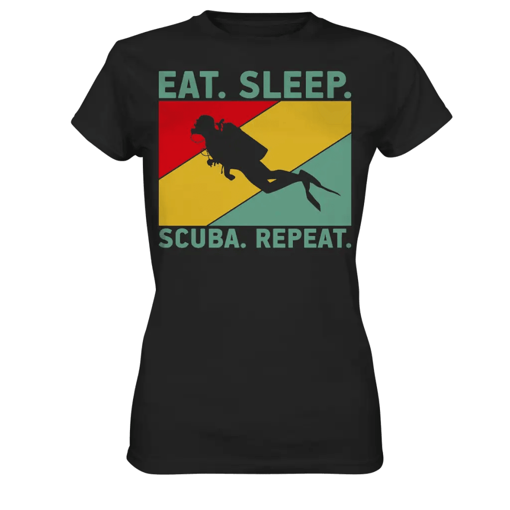 Eat Sleep Scuba Repeat - Ladies Premium Shirt - Black / XS