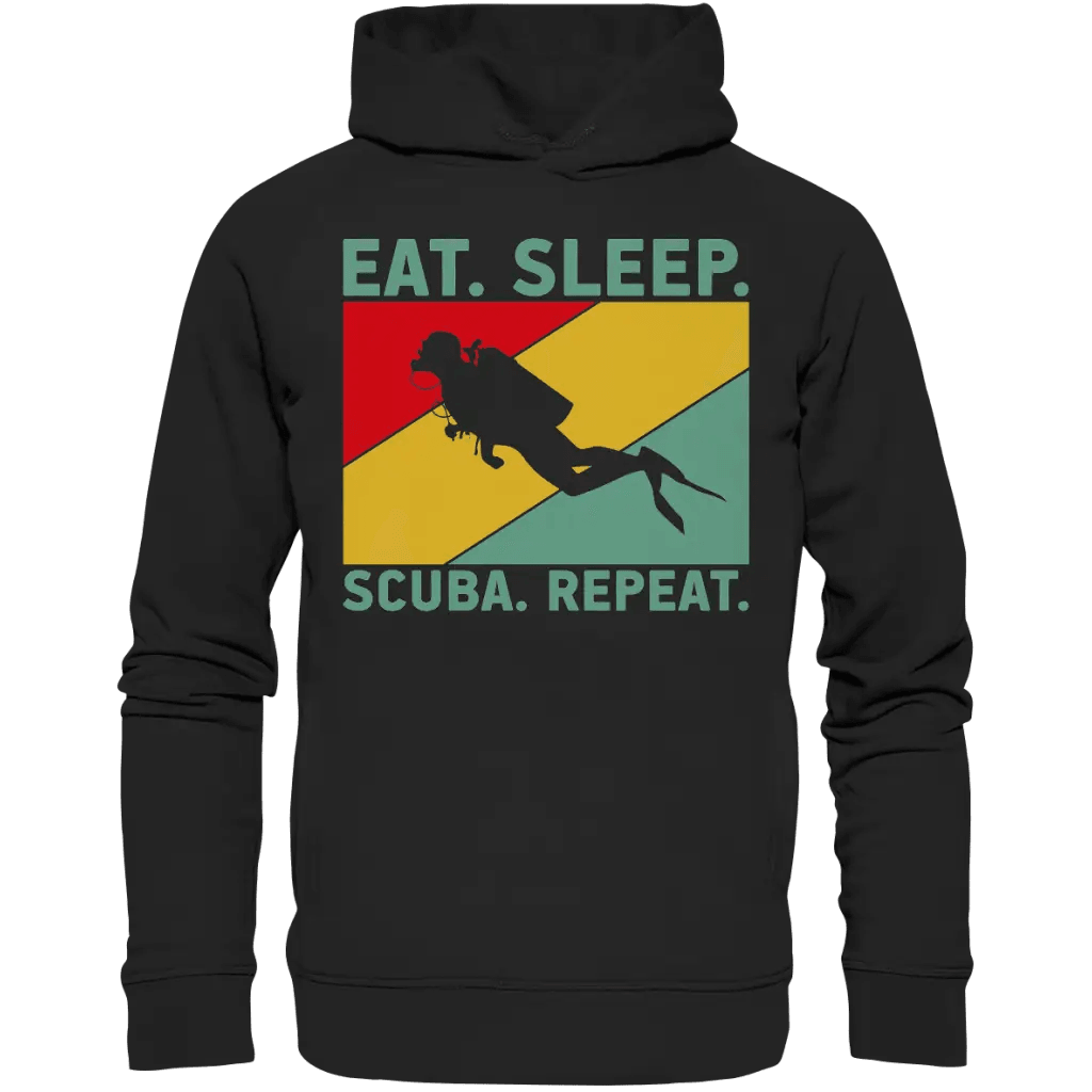 Eat Sleep Scuba Repeat - Organic Fashion Hoodie - Black / XS