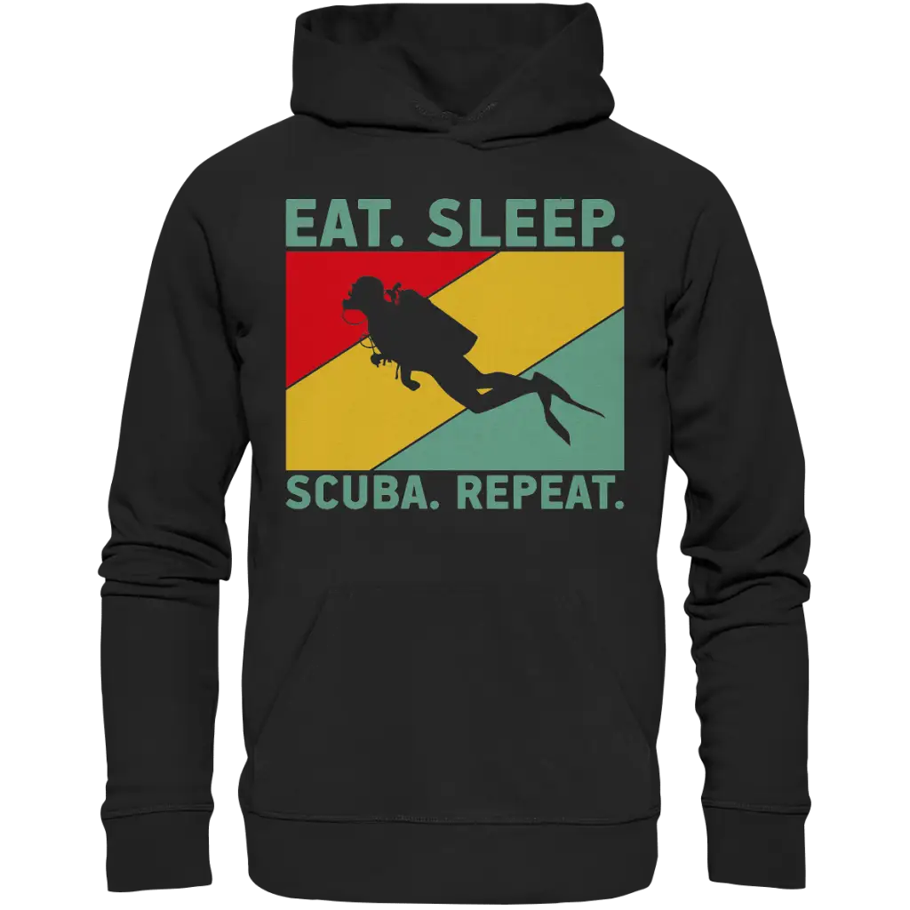 Eat Sleep Scuba Repeat - Organic Hoodie - Black / XS