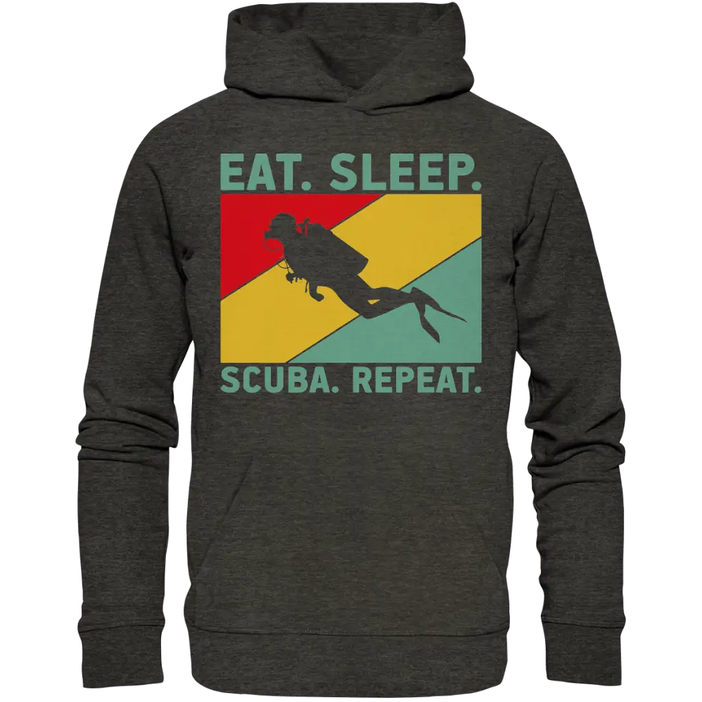 Eat Sleep Scuba Repeat - Organic Hoodie - Dark Heather Grey