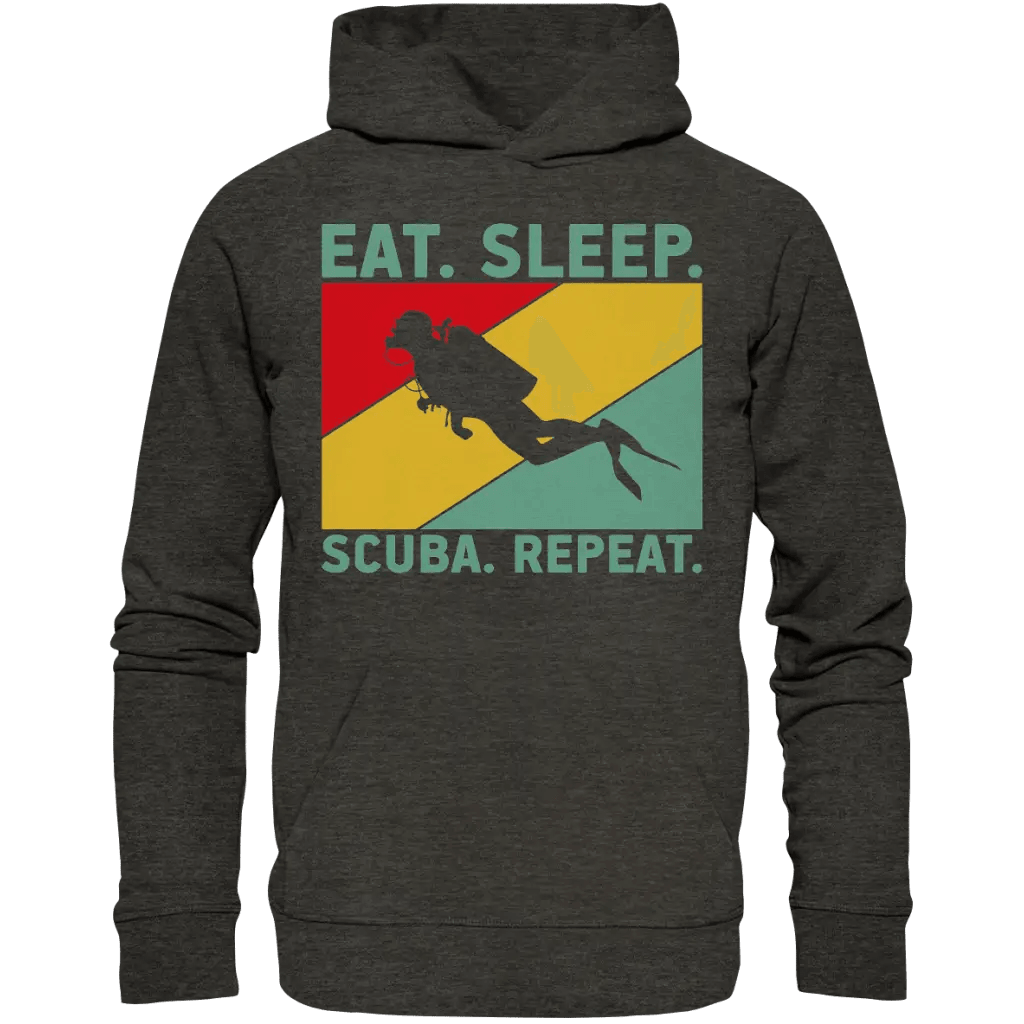 Eat Sleep Scuba Repeat - Organic Hoodie - Dark Heather Grey