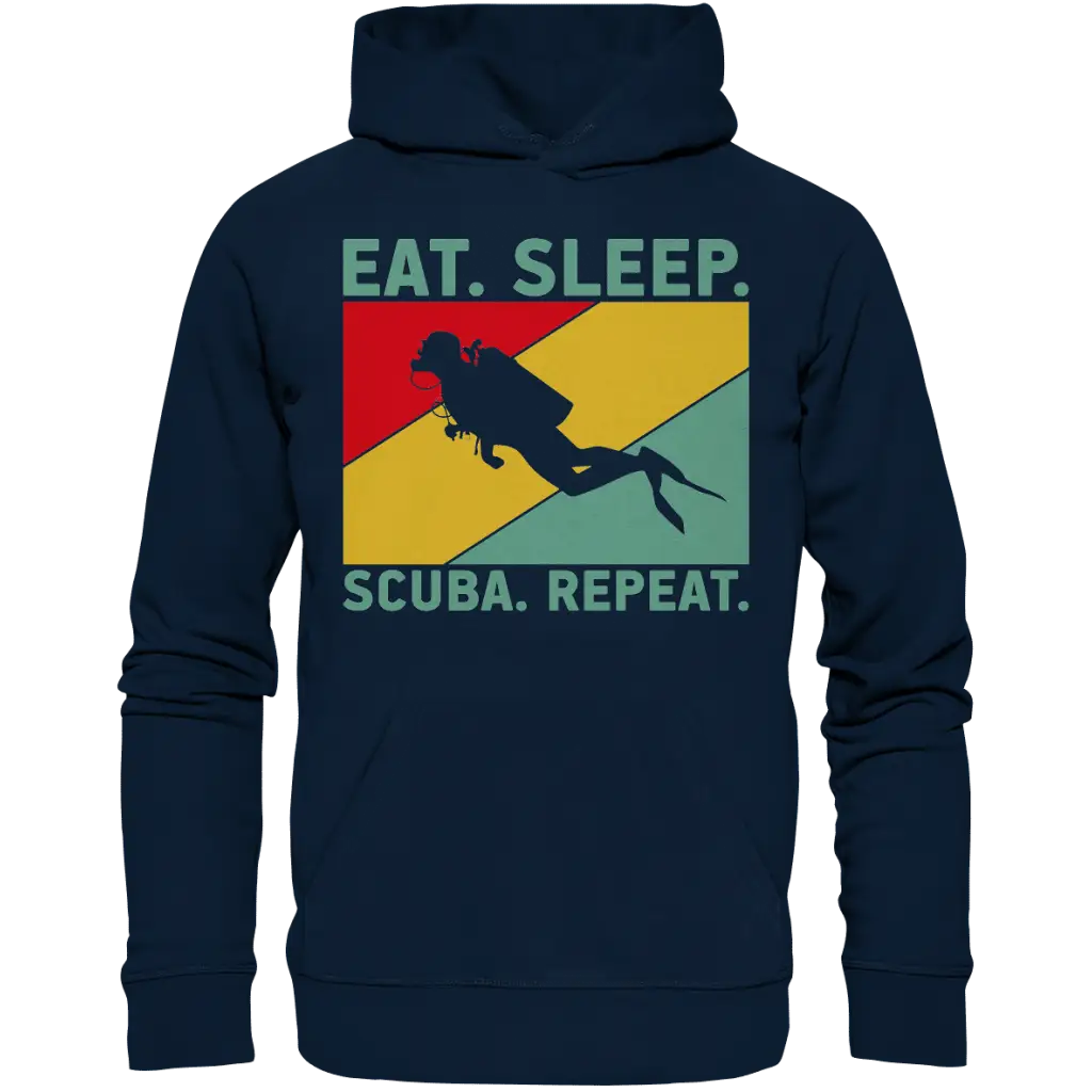 Eat Sleep Scuba Repeat - Organic Hoodie - French Navy / XS