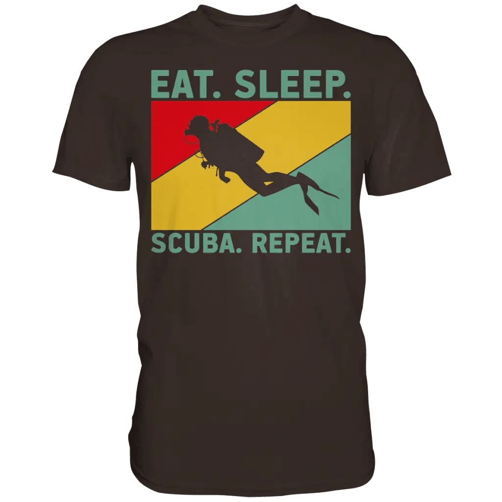 Eat Sleep Scuba Repeat - Premium Shirt - Brown / S