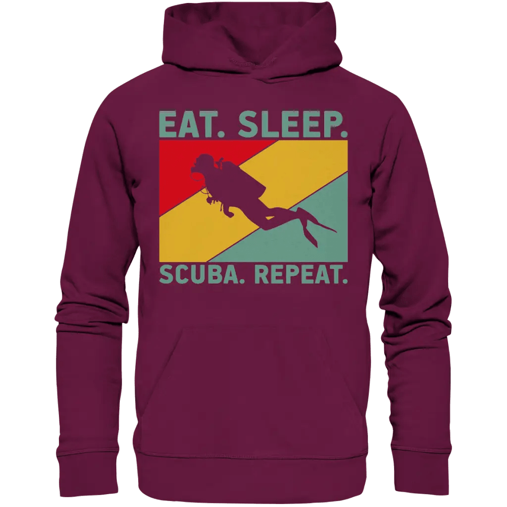 Eat Sleep Scuba Repeat - Premium Unisex Hoodie - Burgund / S