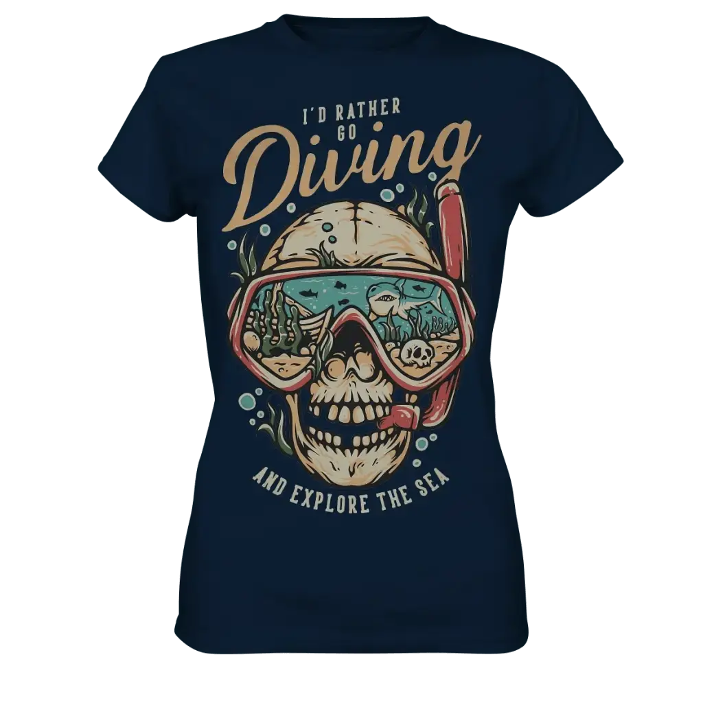 i’d rather go diving - Ladies Premium Shirt - Navy / XS