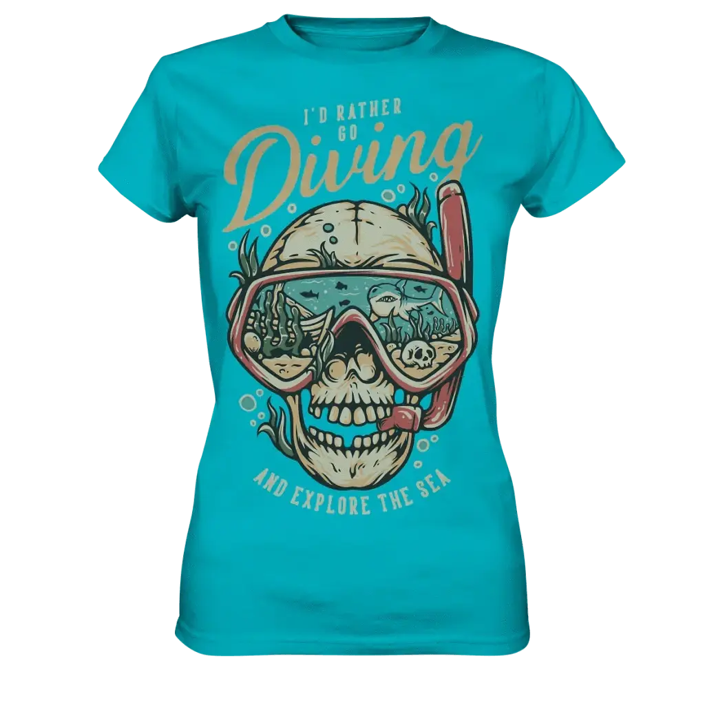 i’d rather go diving - Ladies Premium Shirt - Swimming Pool