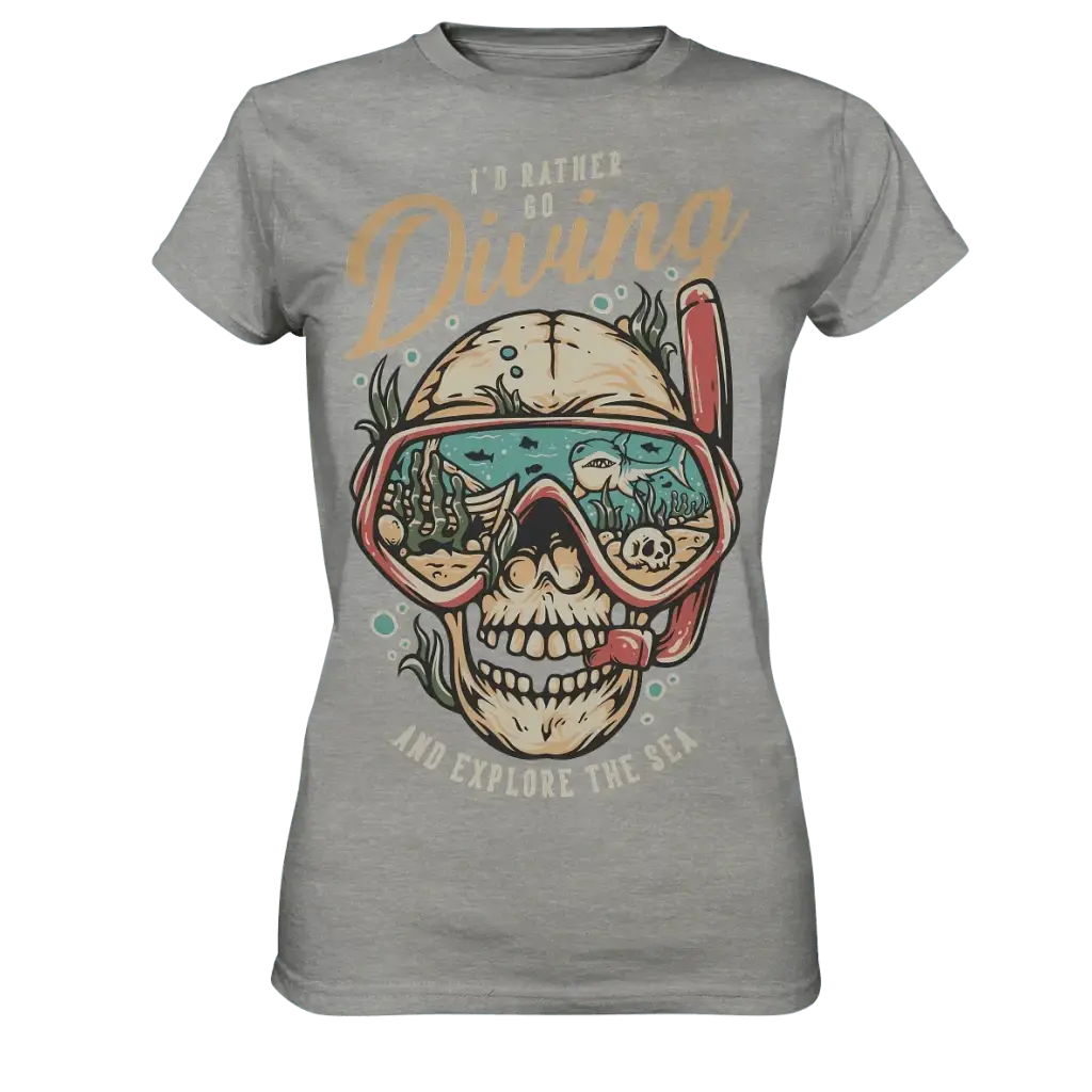 i’d rather go diving - Ladies Premium Shirt - Sports Grey