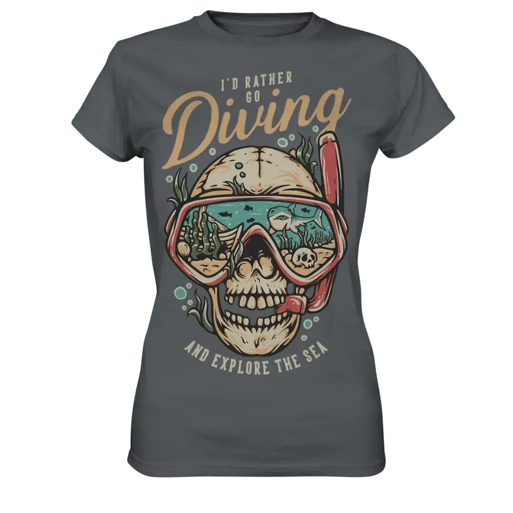 i’d rather go diving - Ladies Premium Shirt - Dark Grey