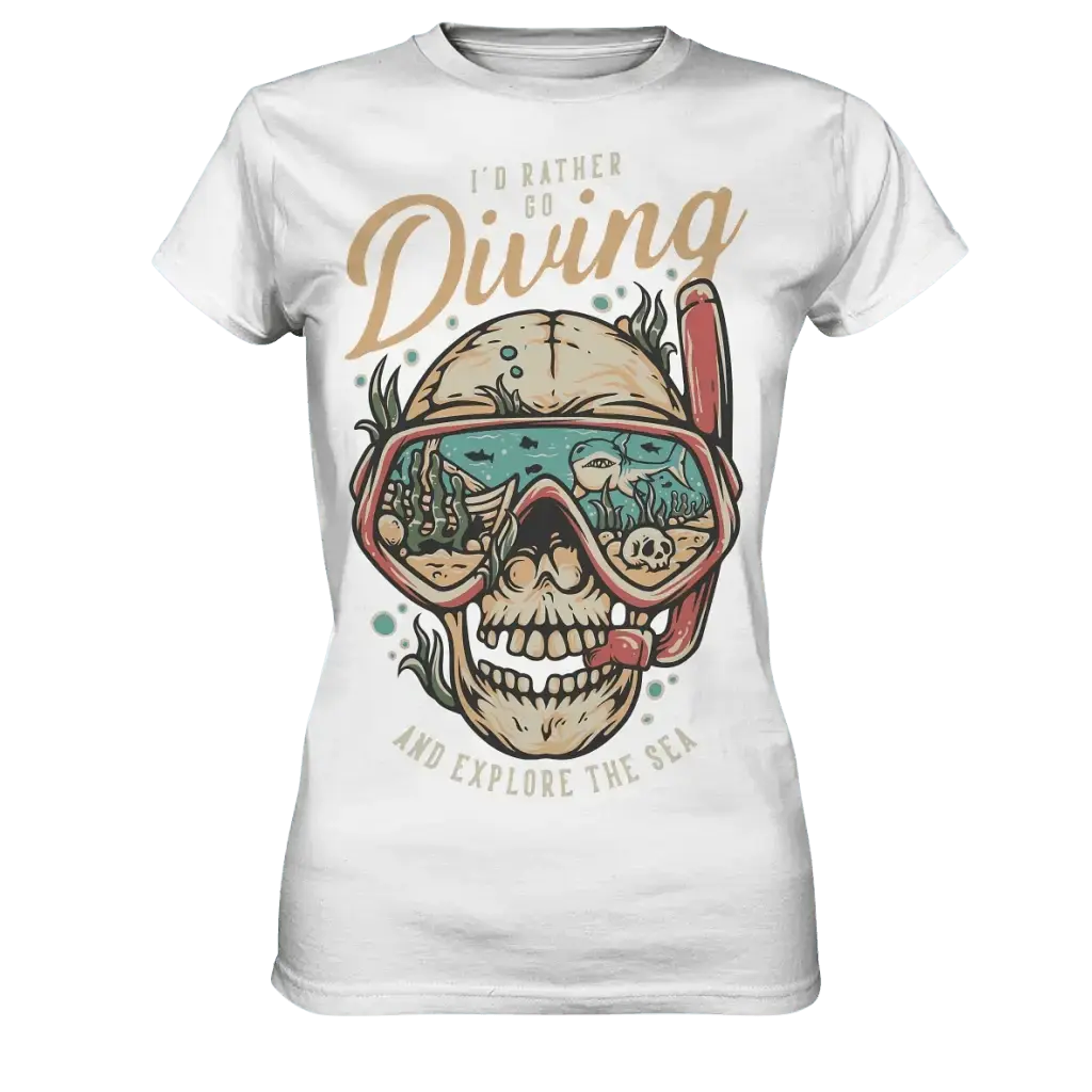 i’d rather go diving - Ladies Premium Shirt - White / XS