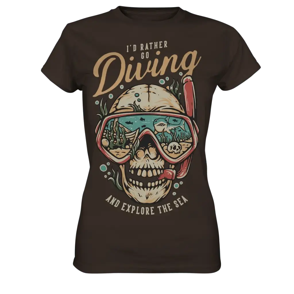 i’d rather go diving - Ladies Premium Shirt - Brown / XS