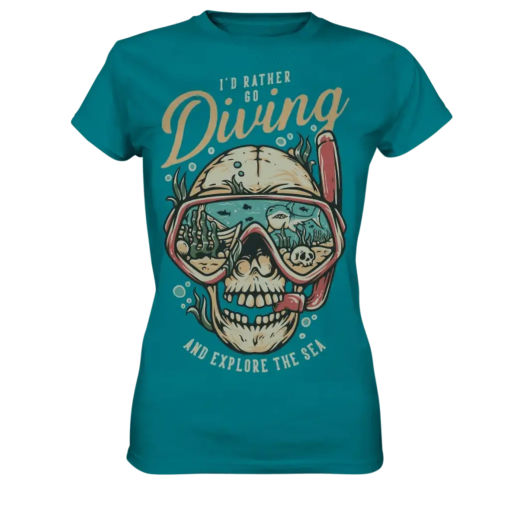 i’d rather go diving - Ladies Premium Shirt - Diva Blue