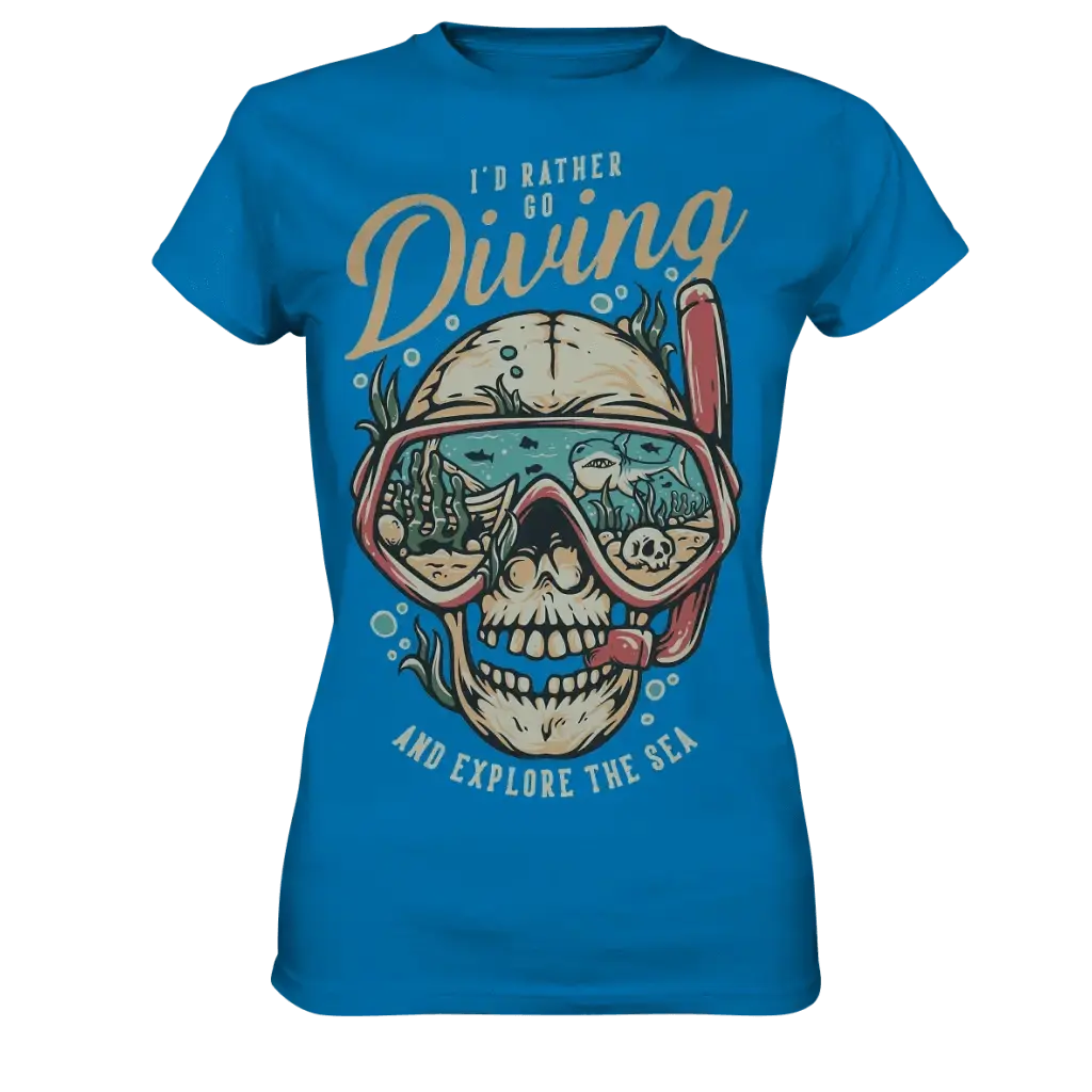 i’d rather go diving - Ladies Premium Shirt - Royal Blue