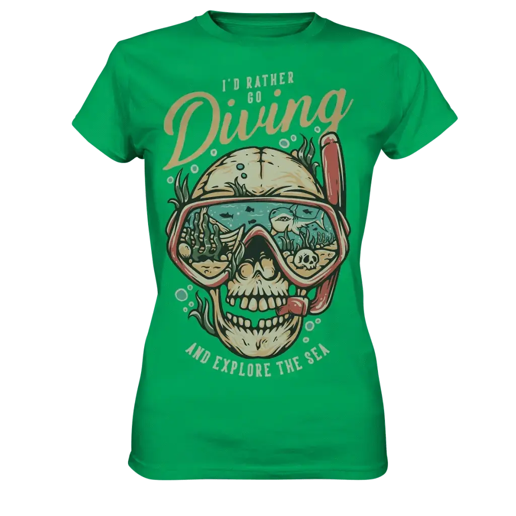 i’d rather go diving - Ladies Premium Shirt - Kelly Green